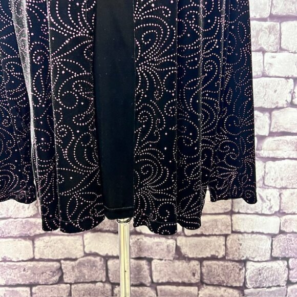 Notations Black Velvet Jacket W/ Attached Tank Size 1X - Picture 3 of 9